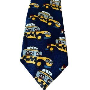 BEANS MCGEE HAPPY DAYS TAXI CAB BLACK YELLOW MENS TIE USA